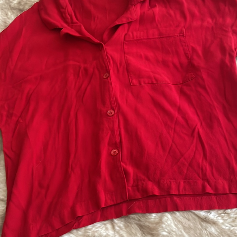 Wilfred Free Red Button Down Crop - image 3